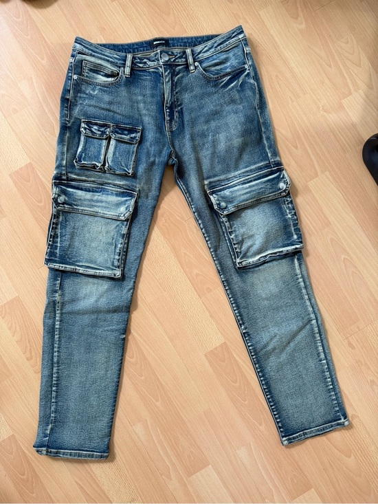 Fashion Nova Other - Men's Nova Men - Distressed Blue Cargo Pocket Jeans -Size 34